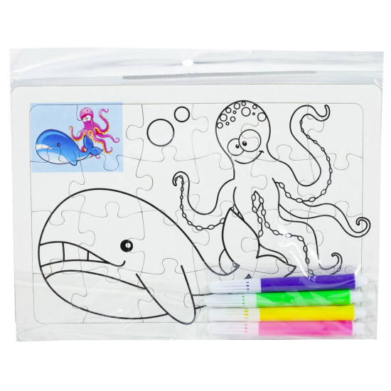 Н-р д/творч.-раскрас. картин.-пазл А5+флом.4цв.-20*14см,8вид.(30*12) (ST-2012)