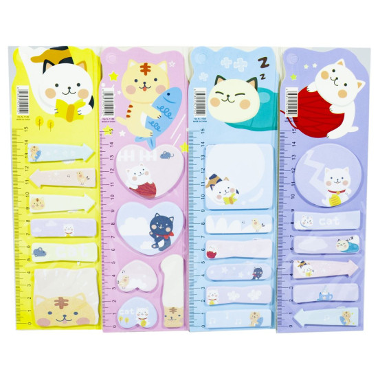 Бум.д/заметок + стикер-заклад."Коты"5шт.по 20л.(24*48) (1186/1135)