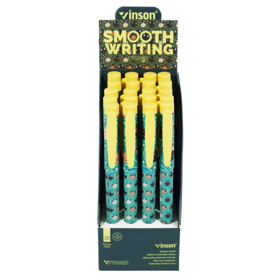 Руч. шарик.-масл.в/в_ 0,7мм"Vinson-Кошечки" син,  1A Vinson (1A)