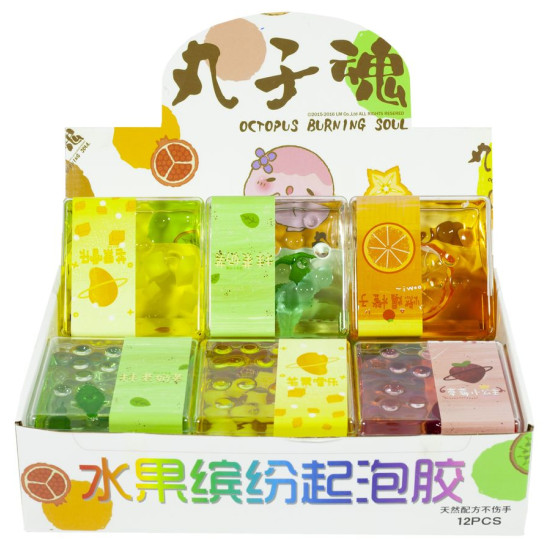 Игрушка-слайм с кусочками фруктов  200г Разноцветный Unison (862-7)