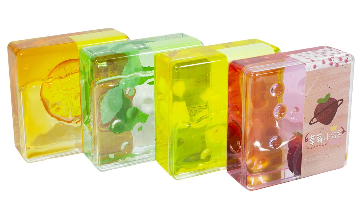 Игрушка-слайм с кусочками фруктов  200г Разноцветный Unison (862-7)