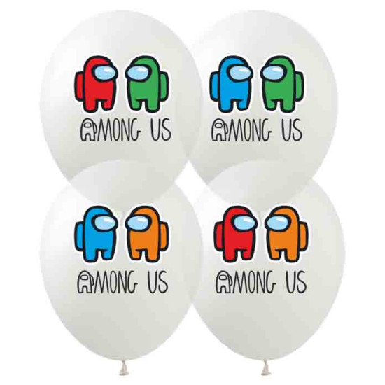 Кульки Pelican 12"(30сm) "Among Us на прозорому"  10шт/уп Різнокольоровий Pelican (828288)