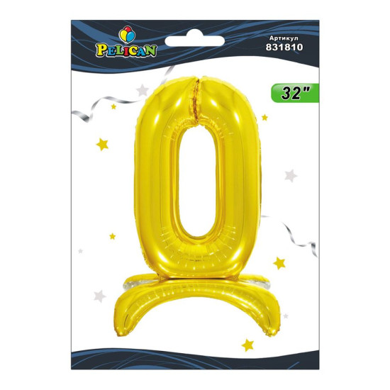 Цифра фольгована на підставці Pelican "0" золото 80см Золотий Pelican (831810)