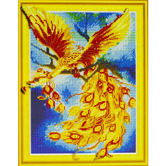 Алмазная мозаика  3D по номерам 40*50см "Жар-птица"014 (014)