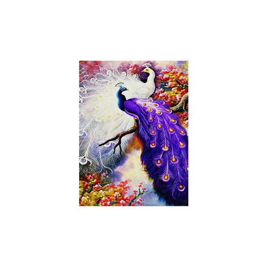 Алмазная мозаика   по номерам 30*40см "Павлины" (GLD60700)