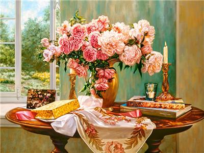 Картина за номерами "Ніжні квіти" 40 * 50см, крас.-акрил, кисть-3шт. (RA3631)