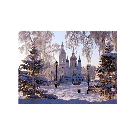 Картина по номерам "Церковь" 40*50см,крас.-акрил,кисть-3шт.(1*30) Разноцветный Unison (RA3273)