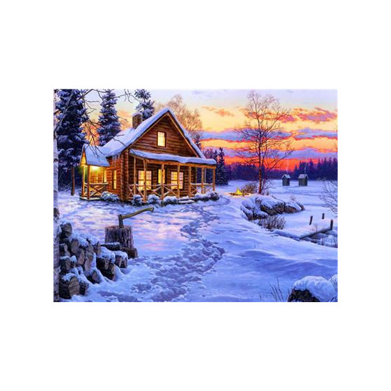 Картина по номерам "Зимний вечер" 40*50см,крас.-акрил,кисть-3шт. (RA3773)
