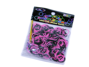Розово-черные резинки для плетения (Нт 116.7)