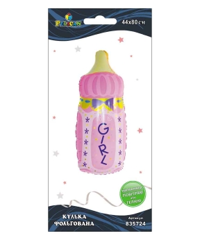 Кулька фольгована Pelican, пляшечка рожева Girl, 80см Різнокольоровий Pelican (835724)