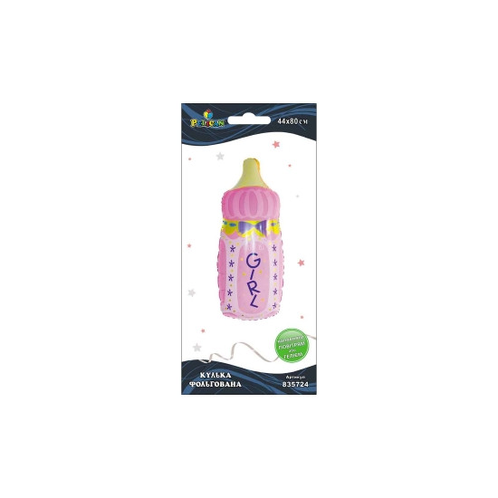Кулька фольгована Pelican, пляшечка рожева Girl, 80см Різнокольоровий Pelican (835724)
