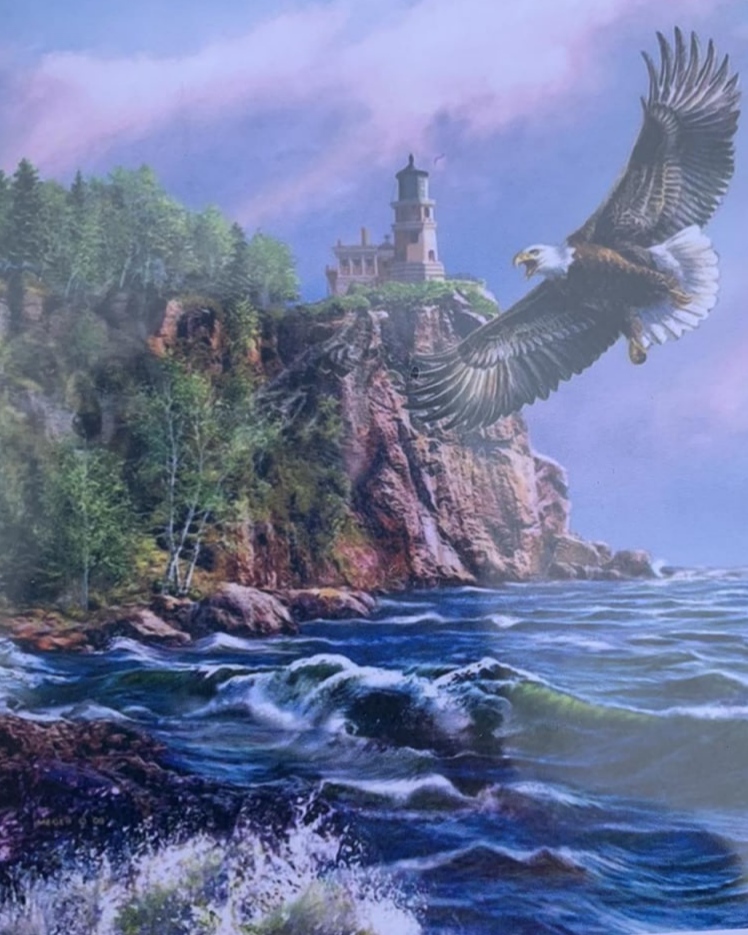 Картина по номерам 30*40см "Орел над морем" OPP (холст на раме краск. кисти. ) Разноцветный Unison (1122EKTL_O)