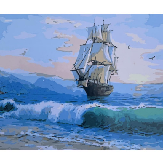 Картина по номерам "Фрегат" 40*50см,крас.-акрил,кисть-3шт.(1*30) (6068EOTG_B)