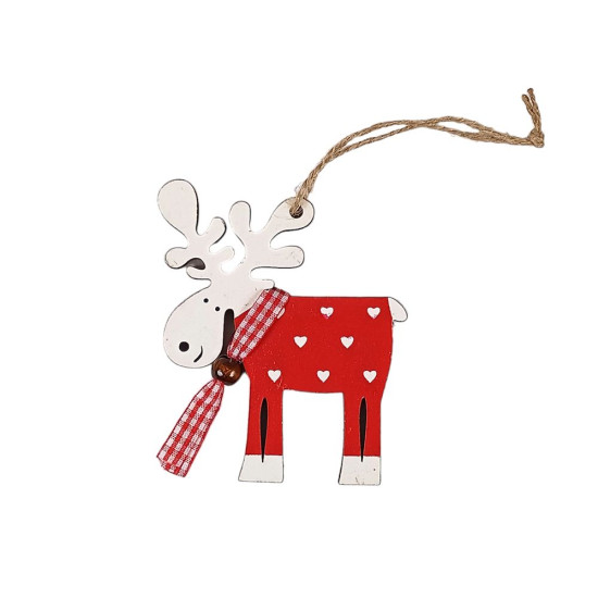 Подвеска новогодняя деревянная "Олень" 10.5 х 8см Разноцветный Unison (601-6)