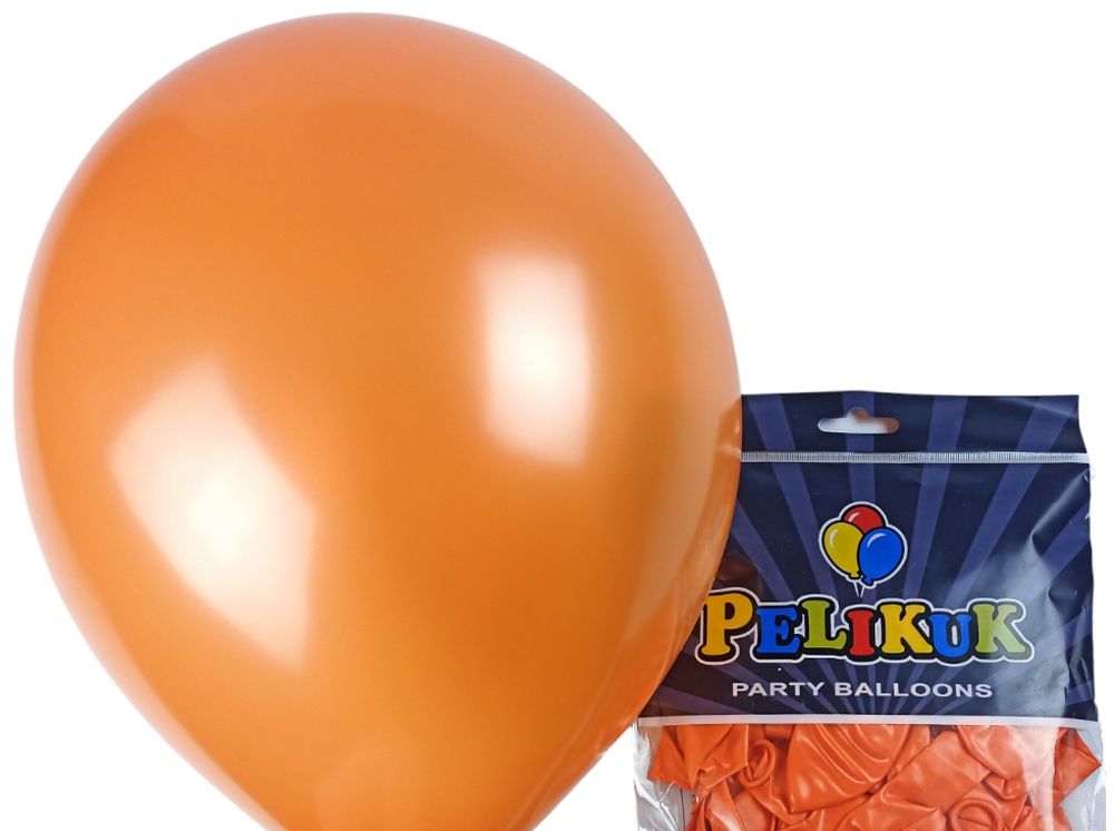 Кульки круглі Pelikuk 13' (33 см) перламутр яскраво помаранчевий, 50шт/уп Помаранчевий Pelikuk (1350C-210)
