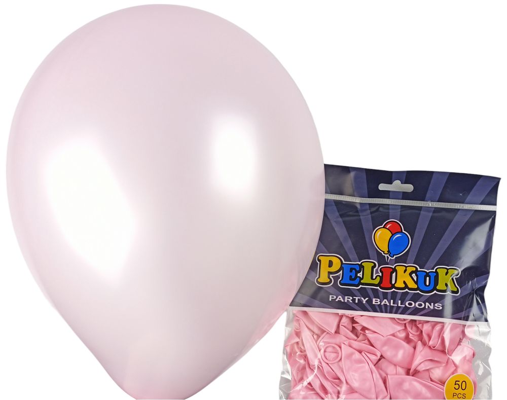 Кульки круглі Pelikuk 13' (33 см) перламутр блідо рожевий, 50шт/уп Рожевий Pelikuk (1350C-216)