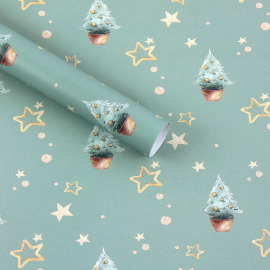 Бумага для уп. подарков -Новогоднее настроение;- 10листов PCZ10070-10-488 Зеленый Unison (PCZ10070-10-488)