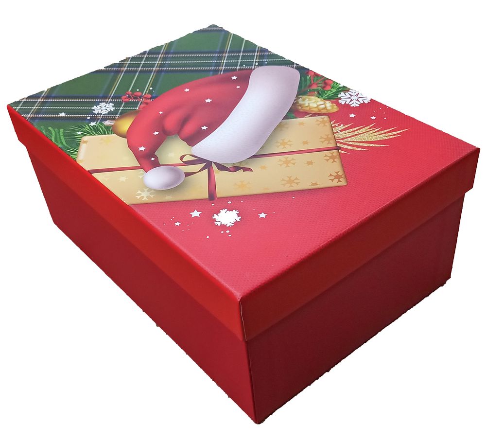 Подарочная новогодняя коробка прямоугольная 23 х 16 х 9см, 3шт/наб Красный Unison (11382-57-44)
