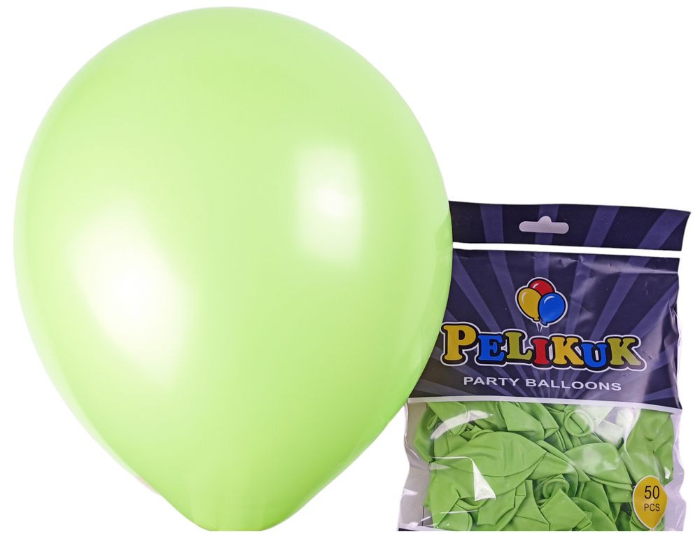 Шарики круглые Pelikuk 13' (33 см) пастель салатный, 50шт/уп Зеленый Pelikuk (1350C-109)
