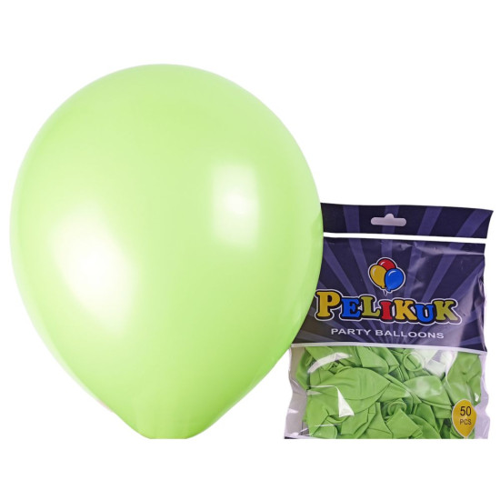 Шарики круглые Pelikuk 13' (33 см) пастель салатный, 50шт/уп Зеленый Pelikuk (1350C-109)