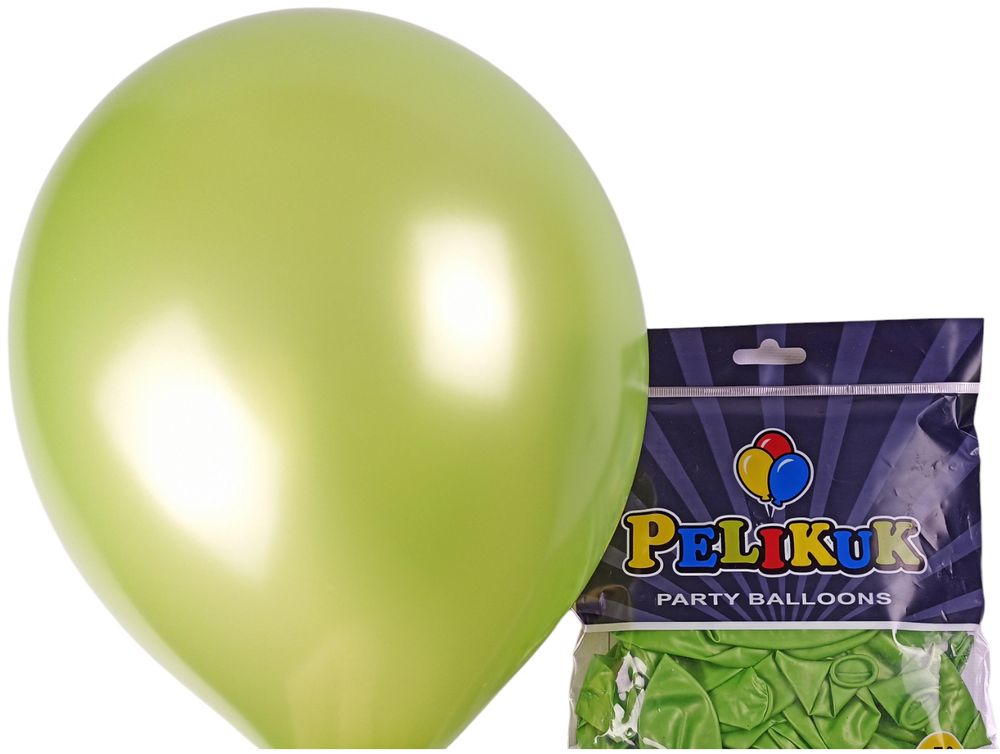 Кульки круглі Pelikuk 13' (33 см) перламутр салатний, 50шт/уп Зелений Pelikuk (1350C-212)