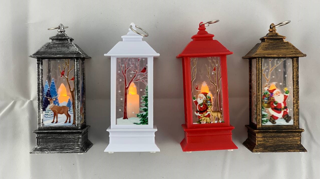 Ліхтар декор.новорічний, що  світиться .LED "Санта Клаус, Сніговик,Олень" 12х5,3см 4 види Різнокольоровий Без бренду (3110-1)