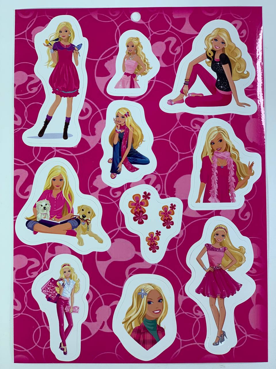 Наліпки А5 "Барбі", 10шт/уп Рожевий Unison (BD6)