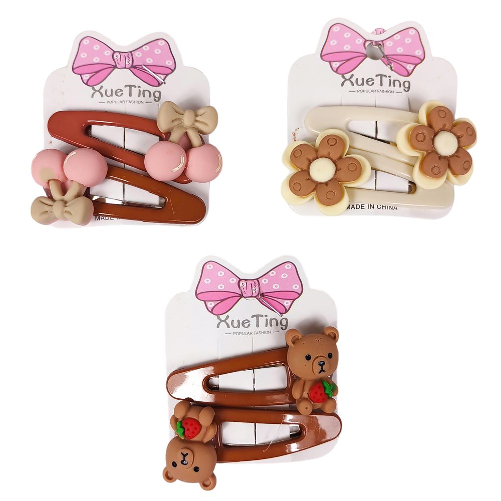 Заколка тик-так для волос "Мишки и зайчики" 20шт на блистере Разноцветный Без бренда (HC-011)