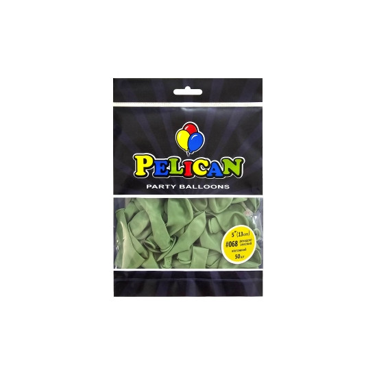 Кульки Pelican латексні 5"(13cm) вінтажний резедовий зелений,  50шт Зелений Pelican (805068)
