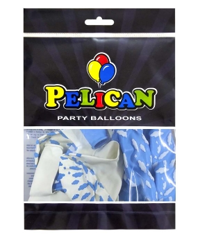 Кульки латексні Pelican 12"(30сm) "Хмаринки"  50шт Блакитний Pelican (824007)