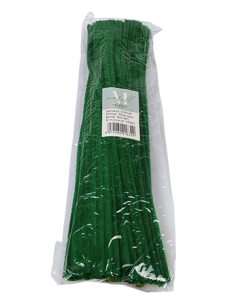Синельний дріт, 300 х 6мм, темно-зелений, 100 шт Зелений Marill (C30148-A-007)
