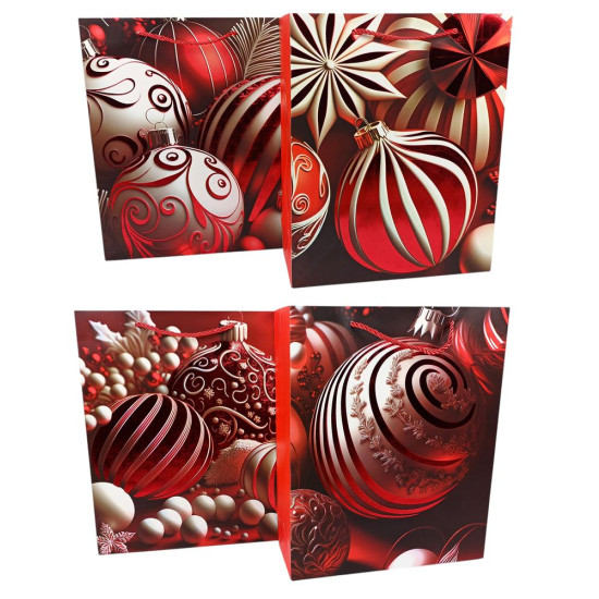 Пакет подарочный новогодний , 26 х 32 х 10cm 4 дизайна (2605M)