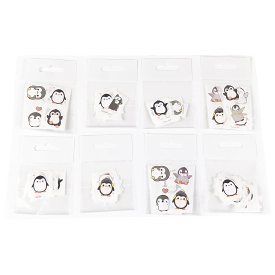 Наліпка  "Пінгвіни" 2 х 2,5 см, 10шт Різнокольоровий Unison (St-001)