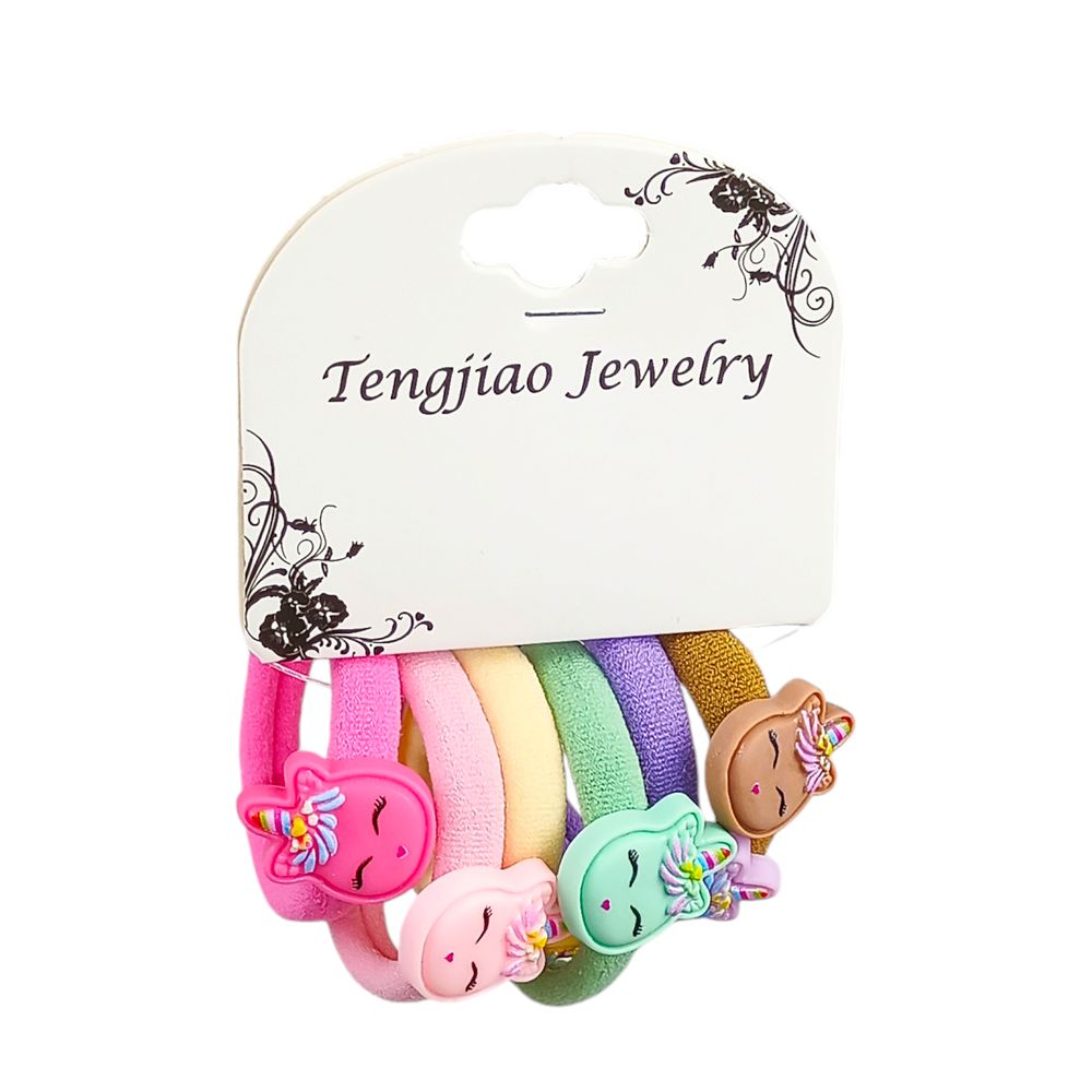 Набір гумок для волосся 6шт, Однороги Різнокольоровий Unison (НГ-9)