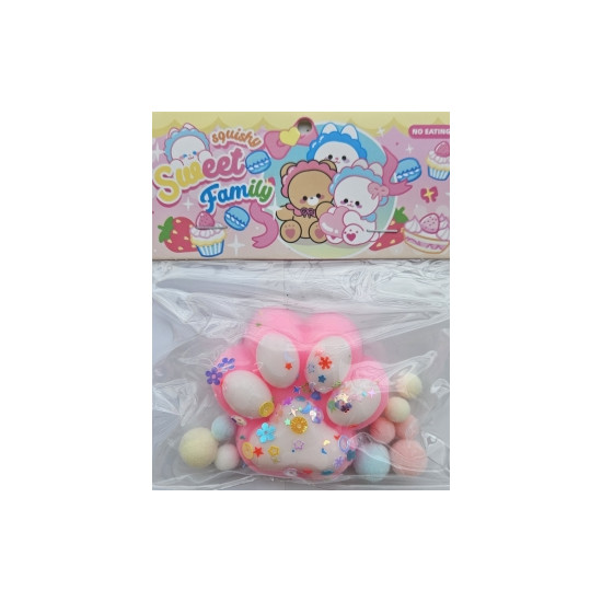 Таба сквіш антистрес 2854-2 Лапка з паєтками (712207)