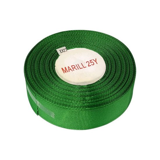 Репсовая лента 2,5см* 23 м зеленая Зеленый Marill (D00225-19)