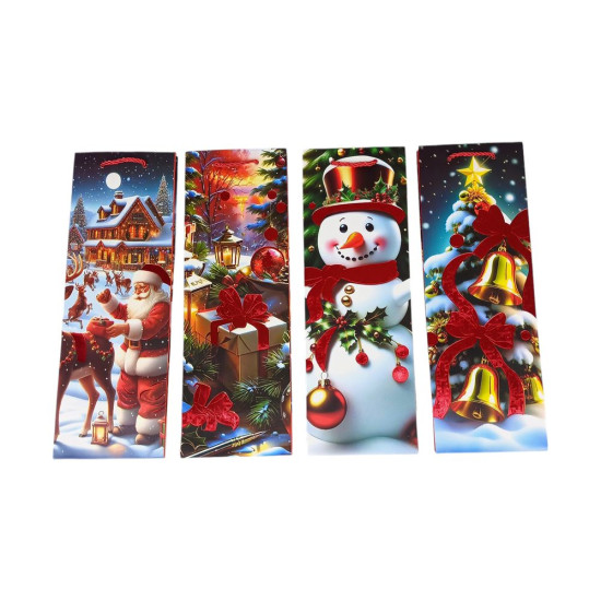 Пакет подарунковий  новорічний  під пляшку, 4 дизайни, 210g , 35 х 12 х 9 см Unison (2626)