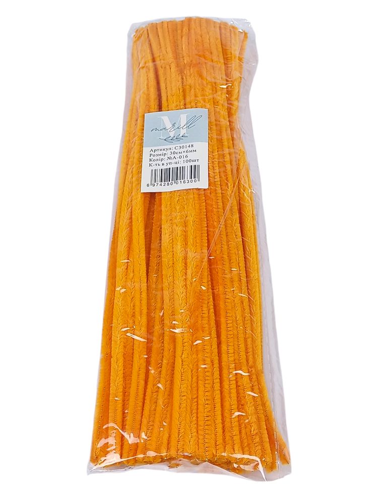 Синельний дріт, 300 х 6мм, мандарин, 100 шт (C30148-A-016)