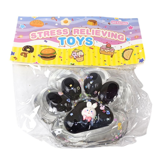 Таба сквиш антистресс  12см Лапка прозора черная (712212 black)