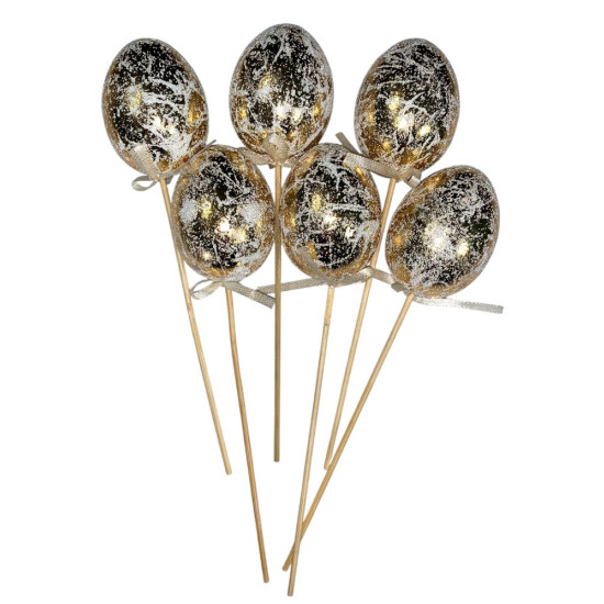 Топпер великодні яйця 6 х 4,5см Ретро-золото -6шт (L00134)