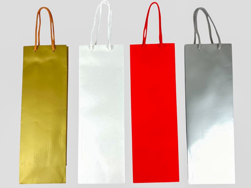 Пакет подарочный под бутылку, 4 цвета, 210g, 12 x 36 x 9см (YM-S-1111-JD-2)