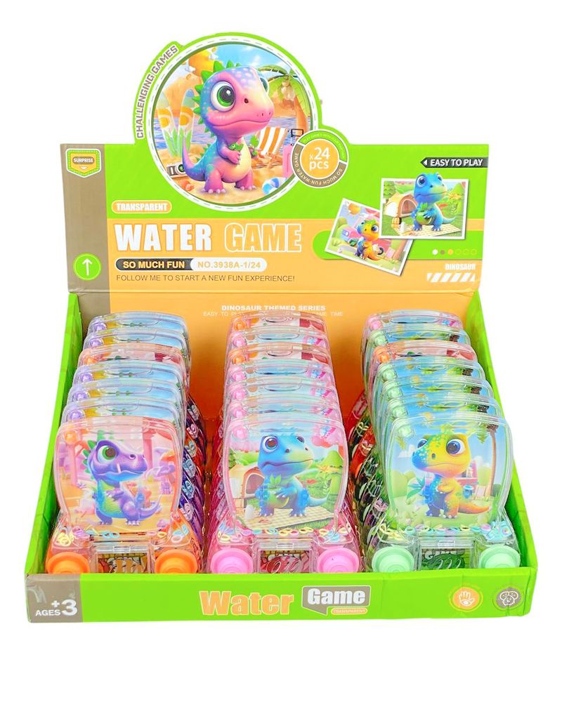 Гра водяна "Злови колечко-Динозаврик" дві кнопки, 4 види (3938-А-D)
