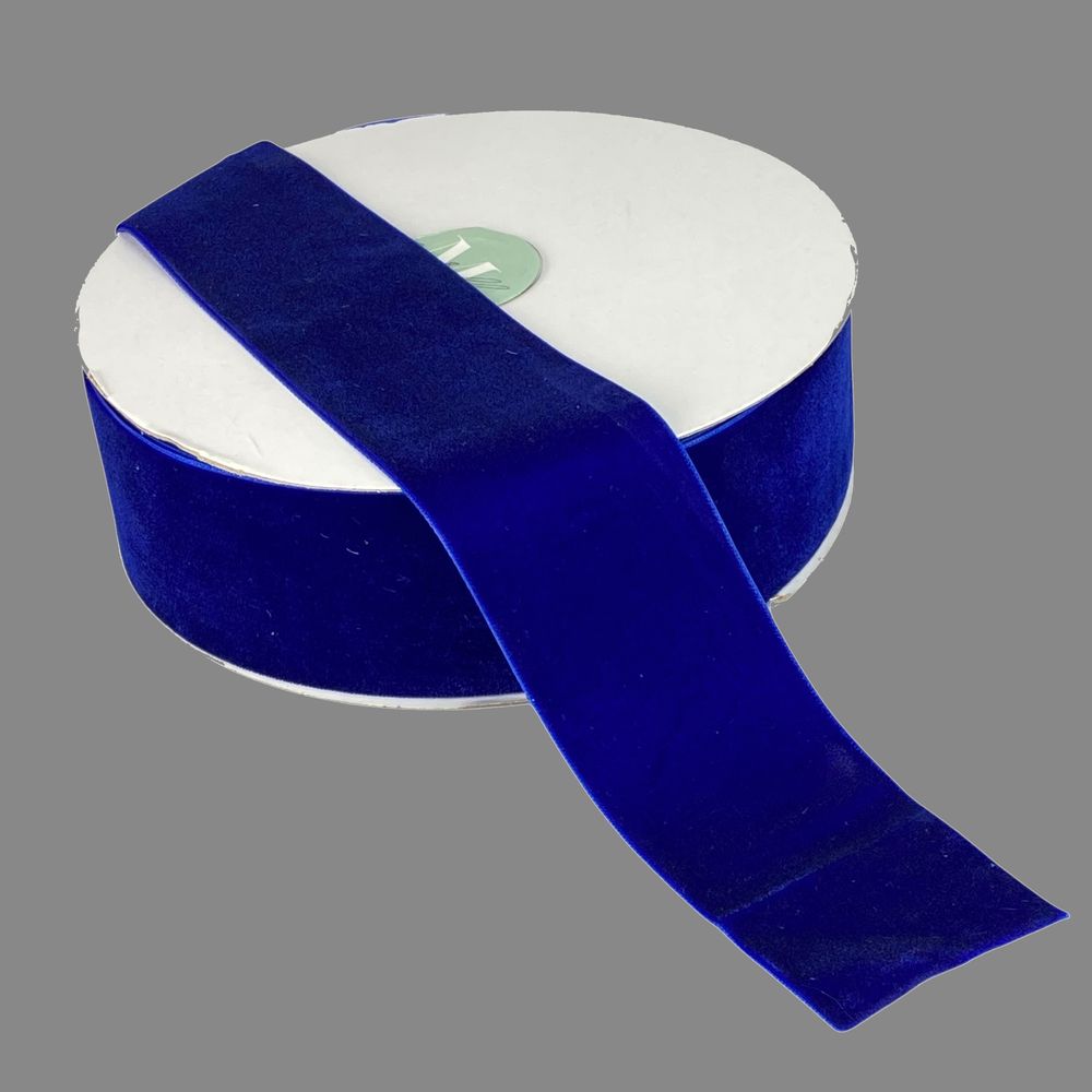 Оксамитова стрічка  5 см (±5мм) х 20 ярдів Синій Marill (D00850- C 62)
