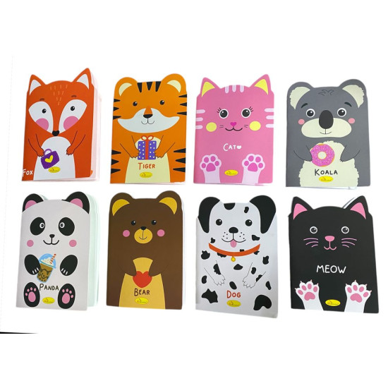 Блокнот з вушками на скобі, 24 аркуша, 8 дизайнів (АП-1803)