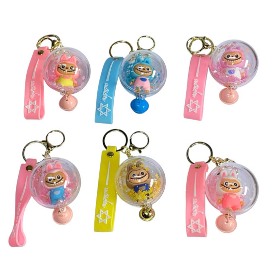 Брелок іграшка для ключів на рюкзак або сумку, Labubu-в капсулі  6см+ дзвіночок(мікс) Різнокольоровий Без бренду (KT-12)