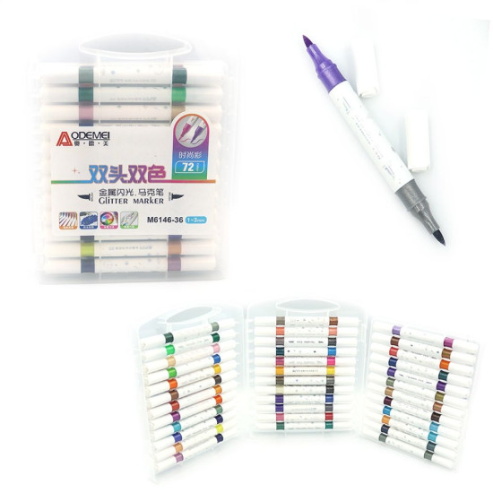 Набір скетчмаркерів акрилових Aodemei "Металік" 36шт (6146-36M)