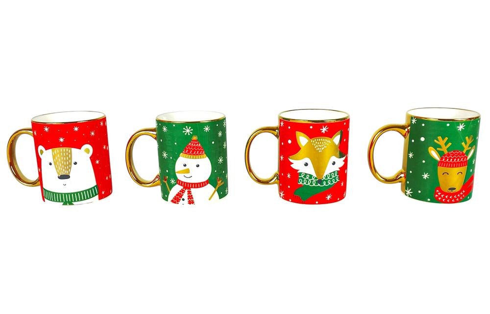 Чашка 350мл Новорічний принт із золотом (CP7441)
