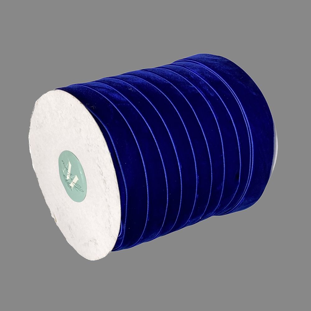 Оксамитова стрічка  2,5 см х 50 ярдів Синій Marill (D00825- C  36)