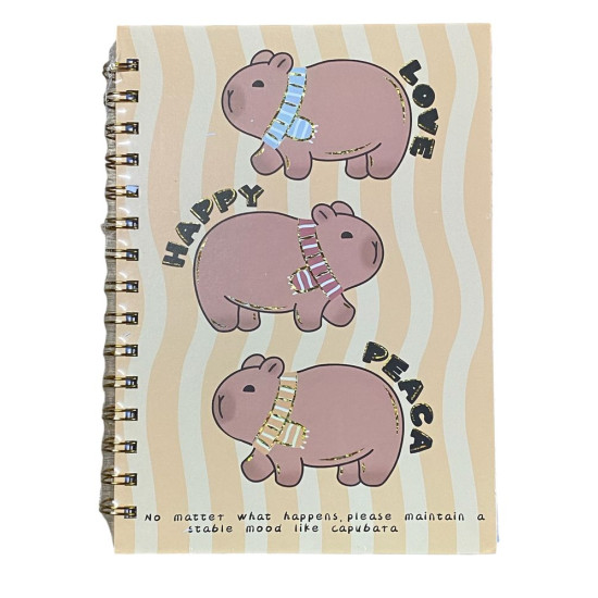 Тетрадь А5 на спирали, 80 листов 80г/м2 клетка, "Капибара" (1813-22)