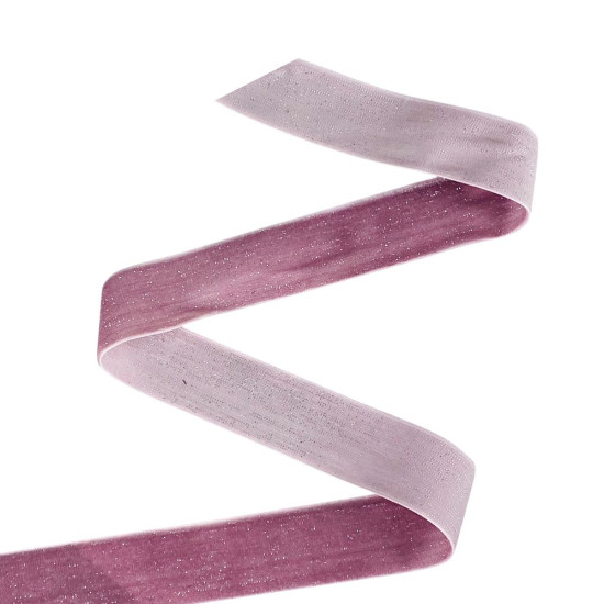 Оксамитова стрічка  блискуча 2,5  см х 50 ярдів Рожевий Marill (D16725- dark powder)